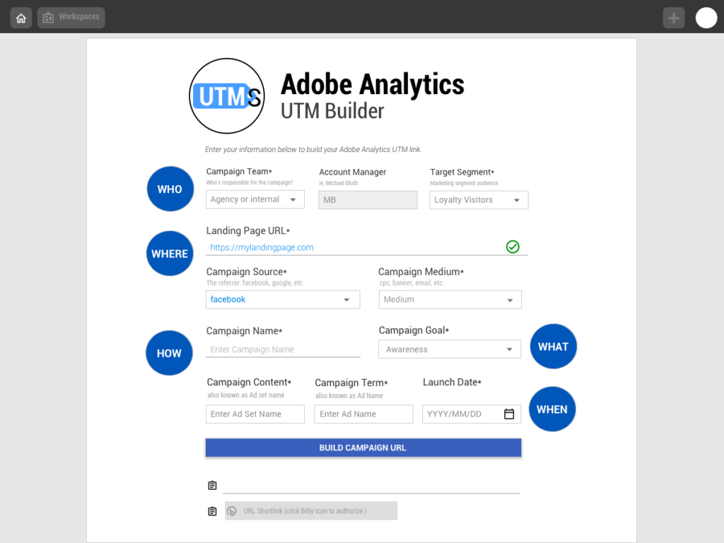 UTM Smart Manager Adobe Analytics builder with best-in-class classifications